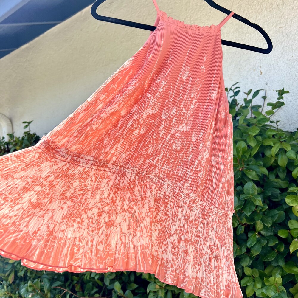 Joie Jeneca Pleated Ruffle High Neck Tank Top Baci Coral Size Small fits M NWOT - Picture 2 of 8